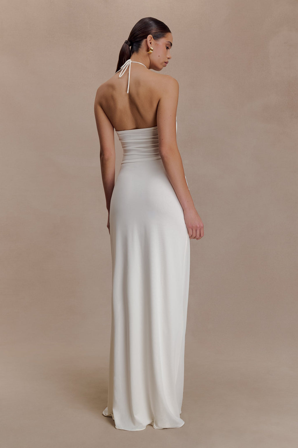 Quincy Halter Maxi Dress Ivory Size L