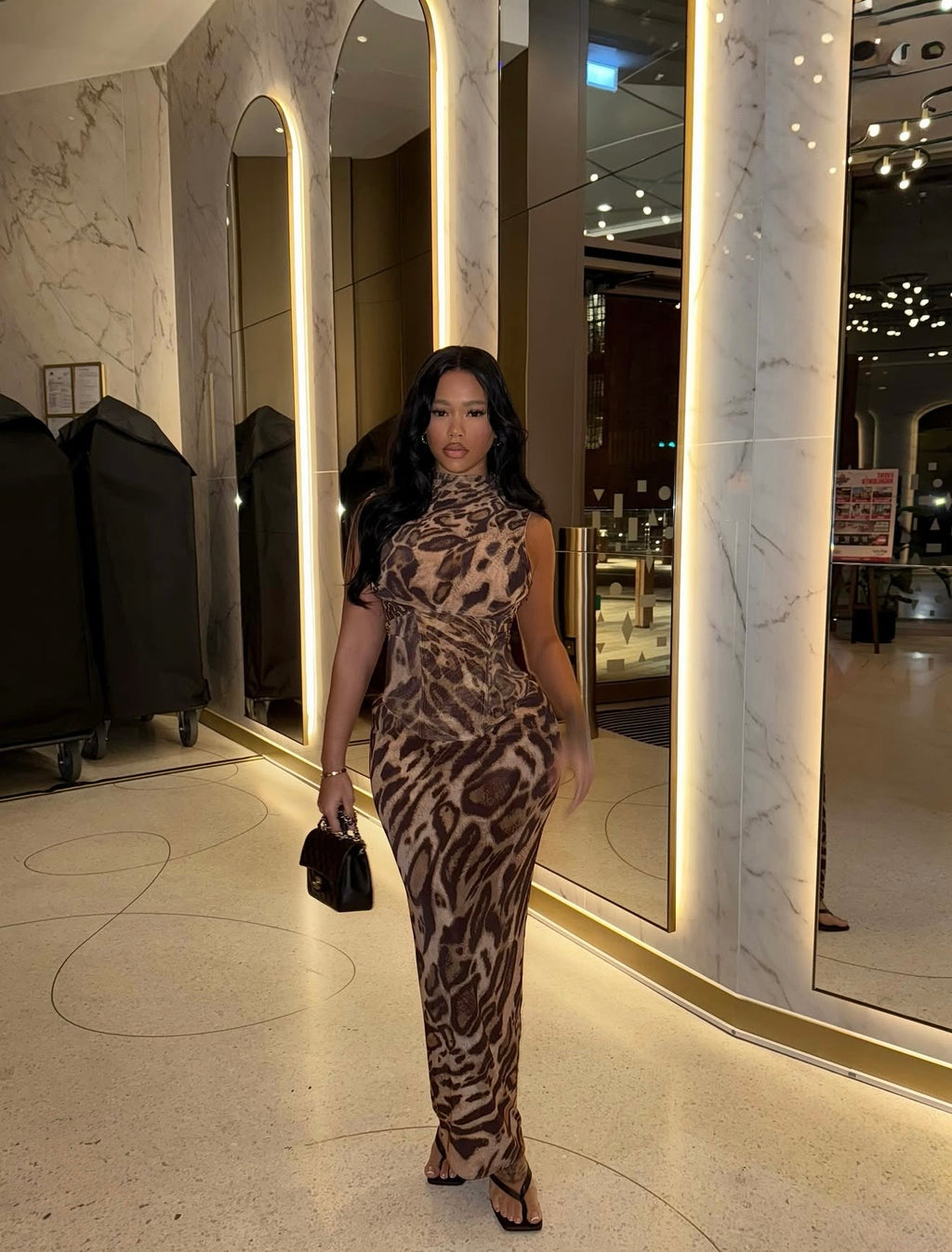 Dakota leopard corset maxi