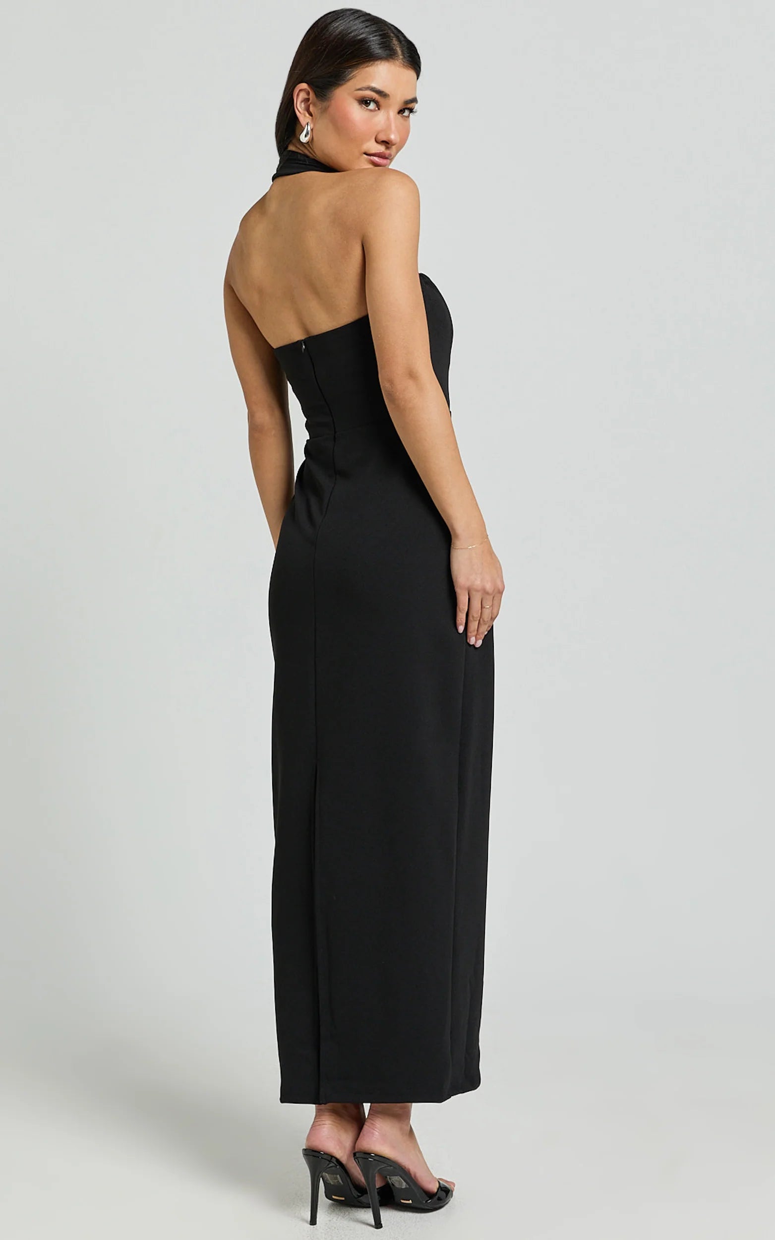 salome midi dress Salome | Olive Twisted Asymmetric Midi Dress