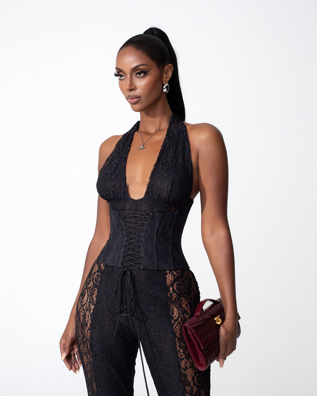 Trouble Lace Jumpsuit Black Size L (12)