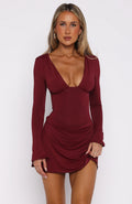 Be Right Back Dress Wine Size M