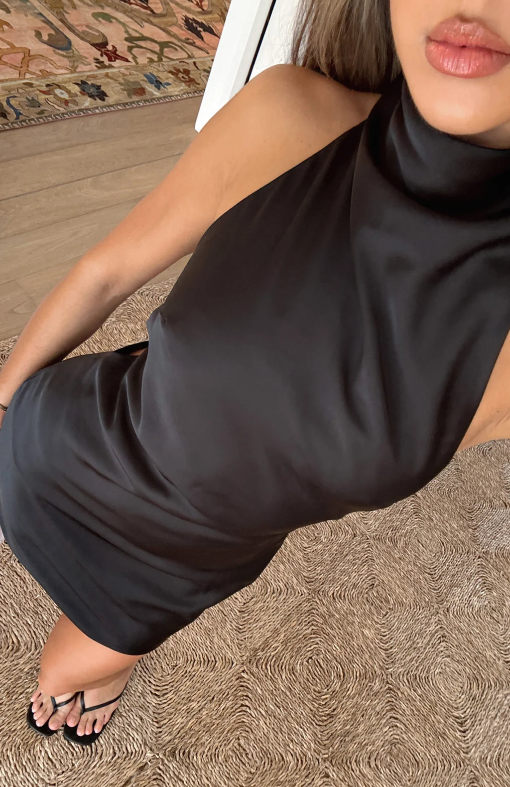 Just small talk Halter Mini dress Black SIZE 12 - L